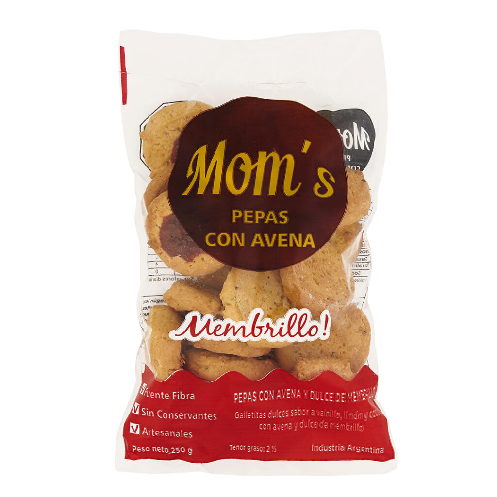 Pepas con Avena sabor Membrillo Paquete Mom's
